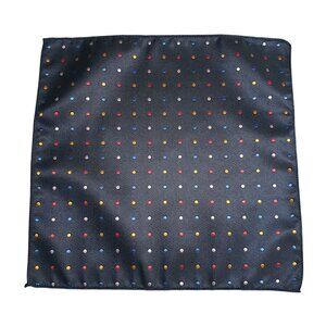 Pocket Square Polka Dot Navy Blue Silk Formal Accessory Suit Wedding Prom Gift